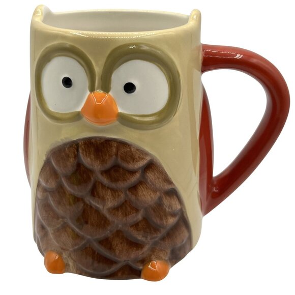 Owl Ceramic Coffee Mug 3D Large Collectable Funny Cocoa Tea Cup By Tag Artsy - Picture 1 of 12